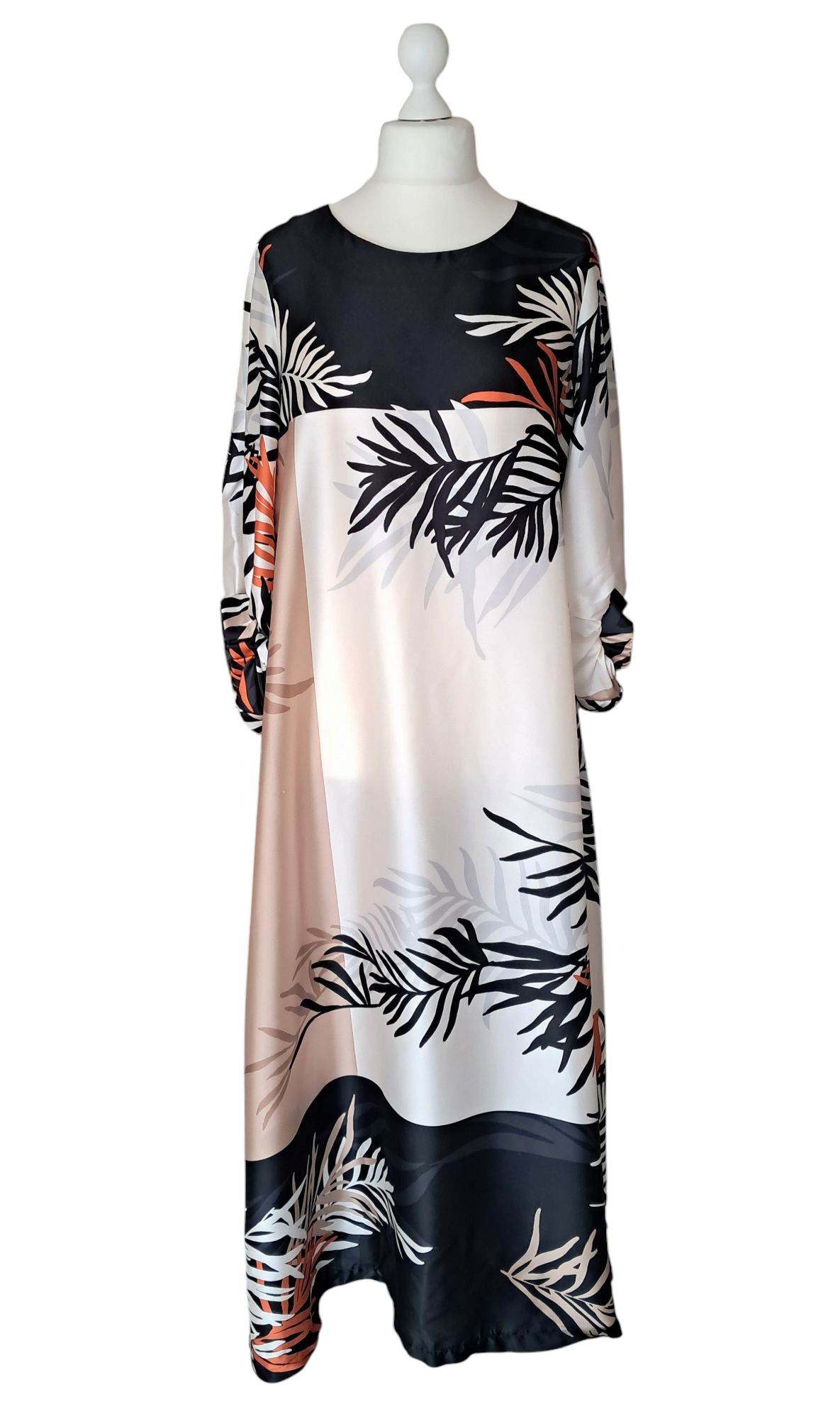 Manuela Riva Abito Donna lungo girocollo casual elegante manica 3/4 Tg. 44