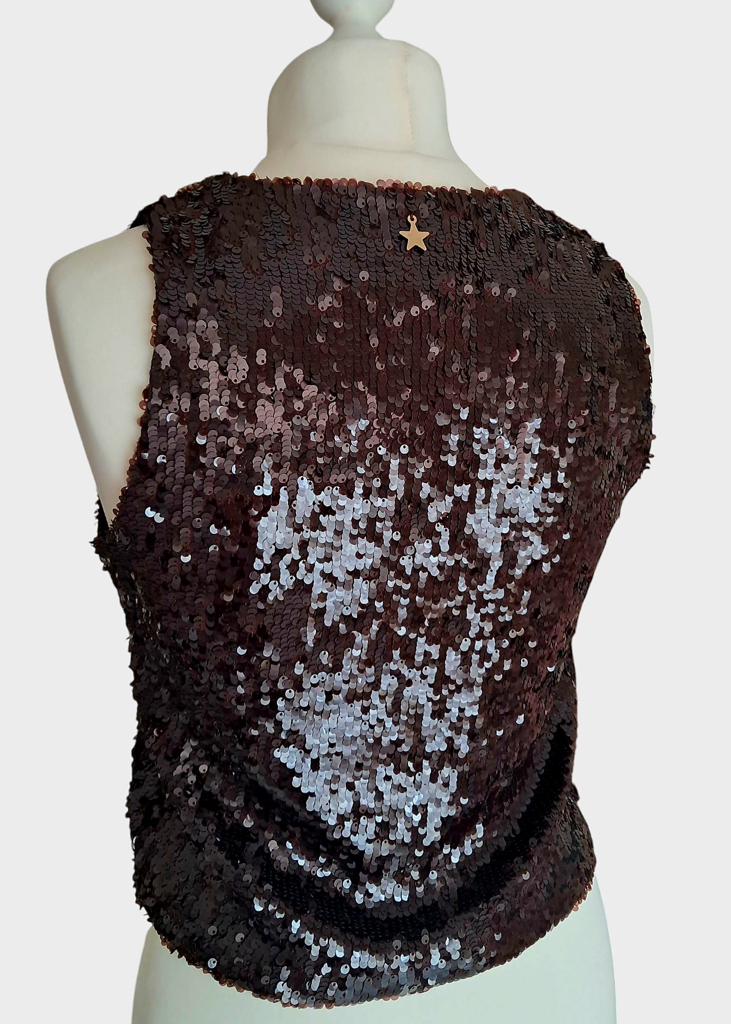 Souvenir Canotta Crop-top Paillettes Color Cioccolato