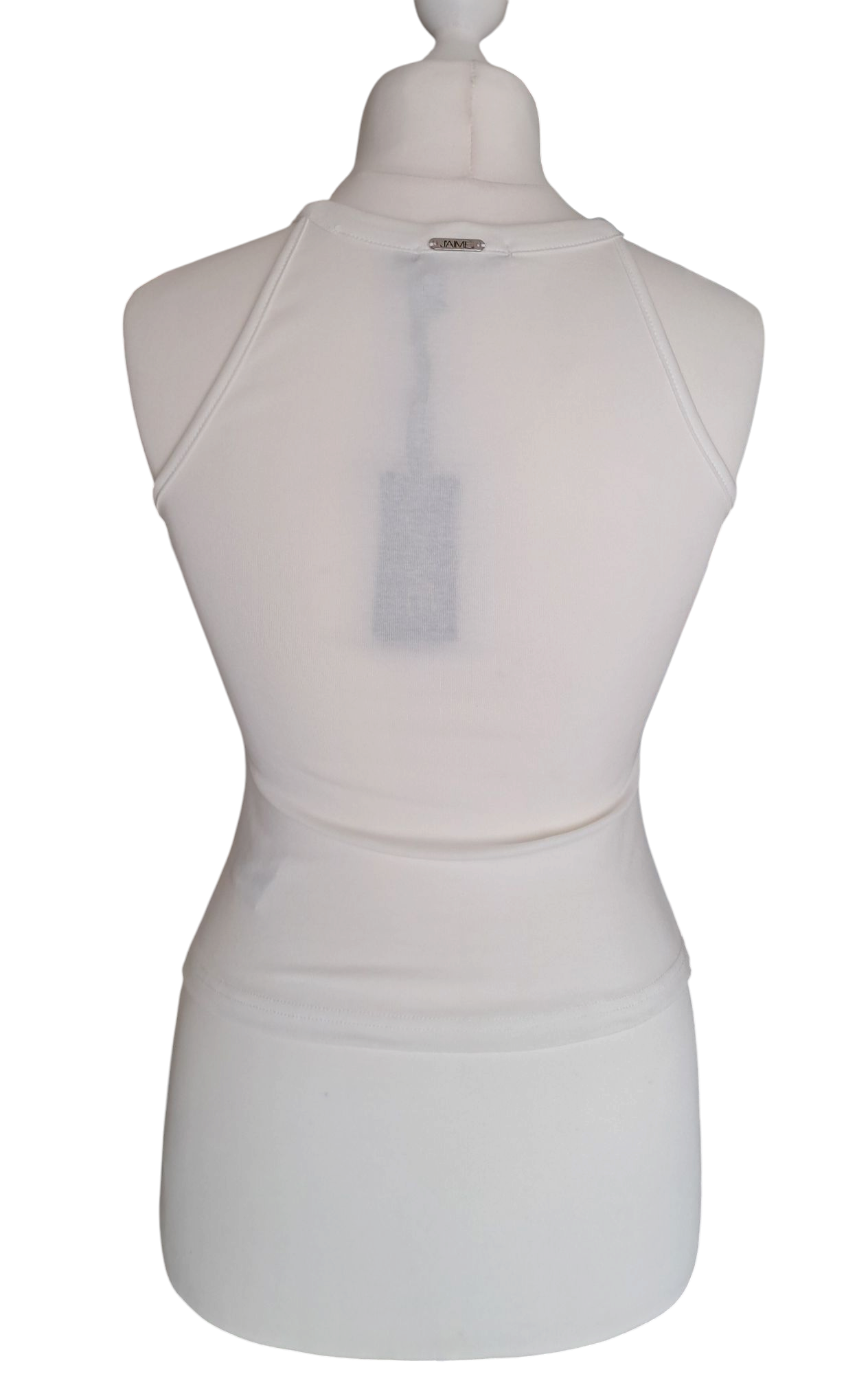 J'Aime Sottogiacca Top Canotta Bianco Con Applicazioni Gioiello