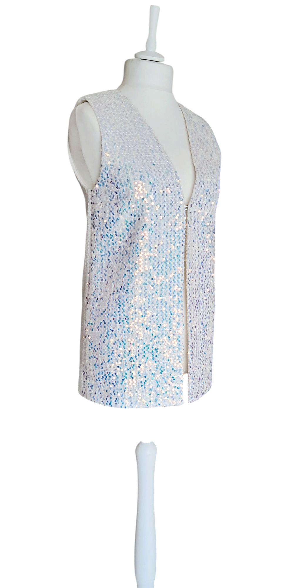 Manuela Riva Gilet Paillettes Panna Tg.42