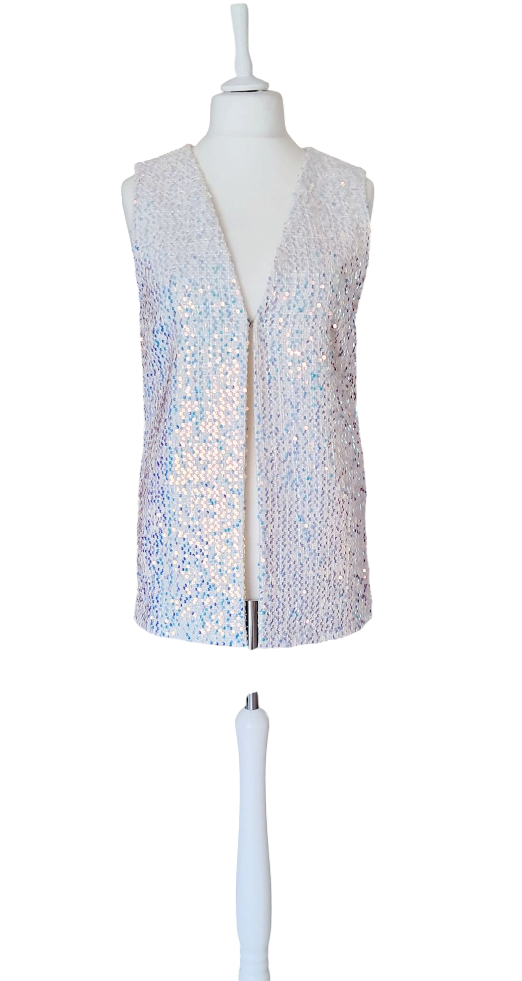 Manuela Riva Gilet Paillettes Panna Tg.42