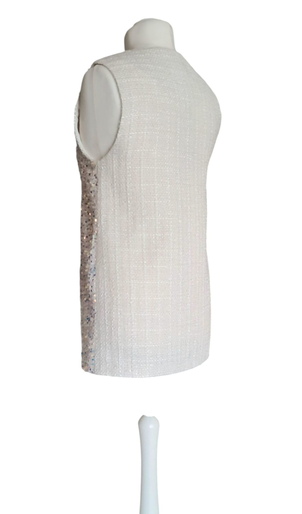 Manuela Riva Gilet Paillettes Panna Tg.42