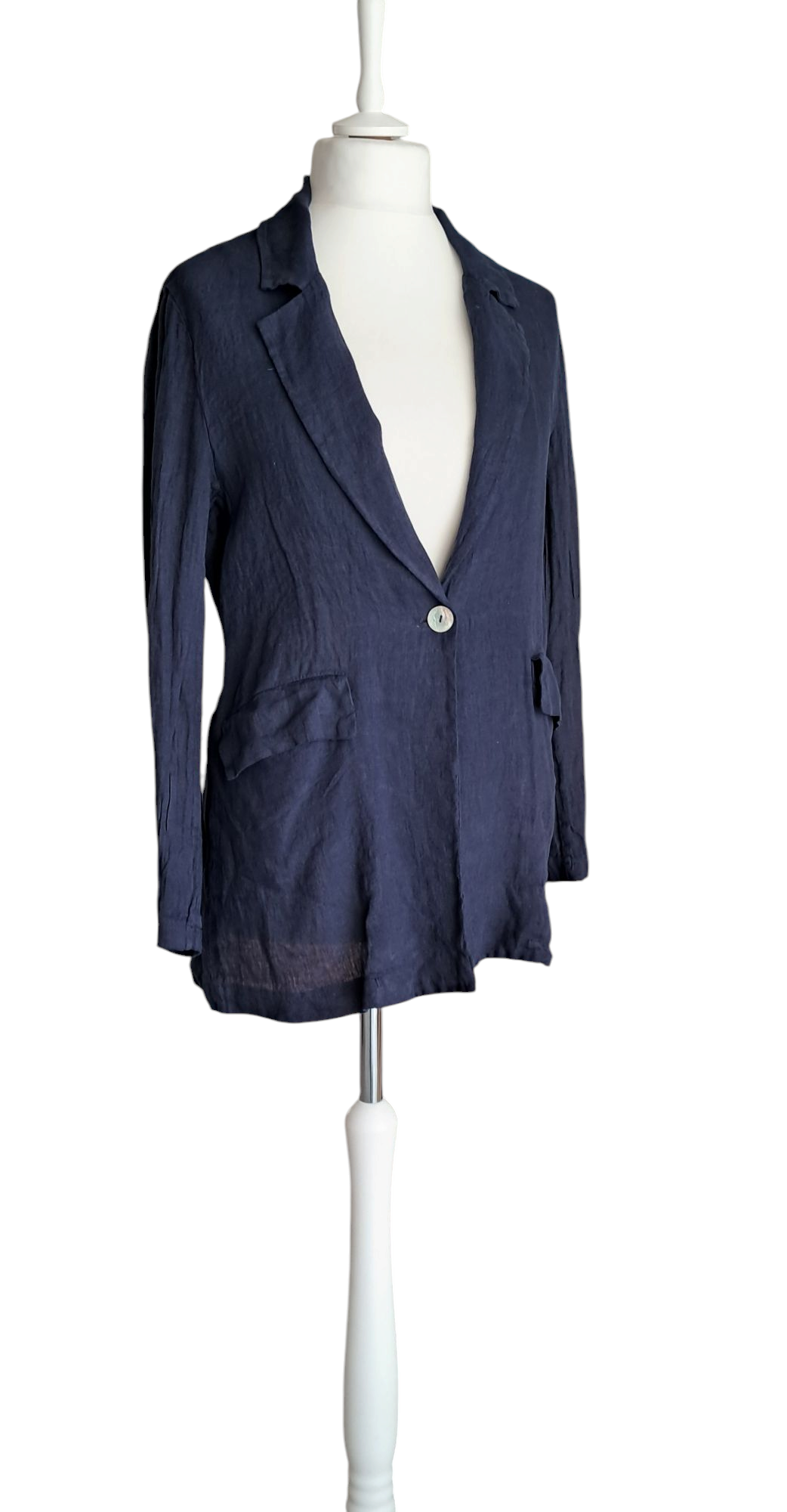 Saiph Giacca Donna 100% lino Bianco Blu