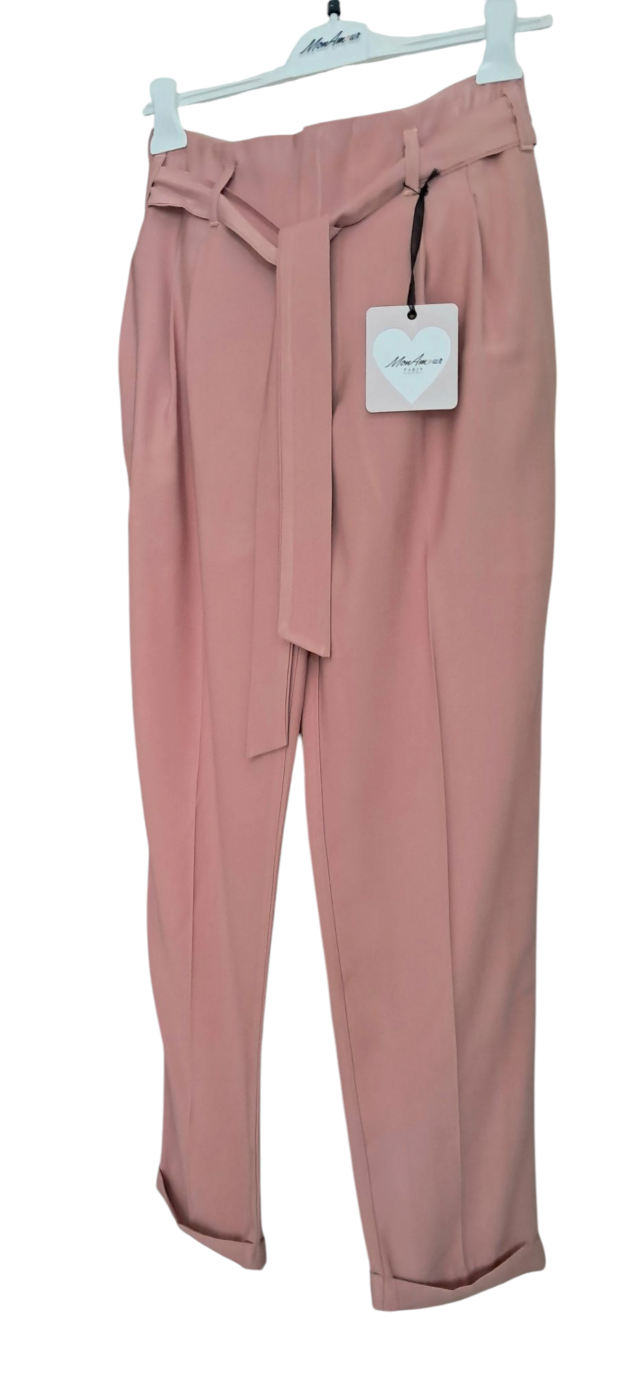 Mon Amour Pantalone Donna Natural Rosa Made in Italy