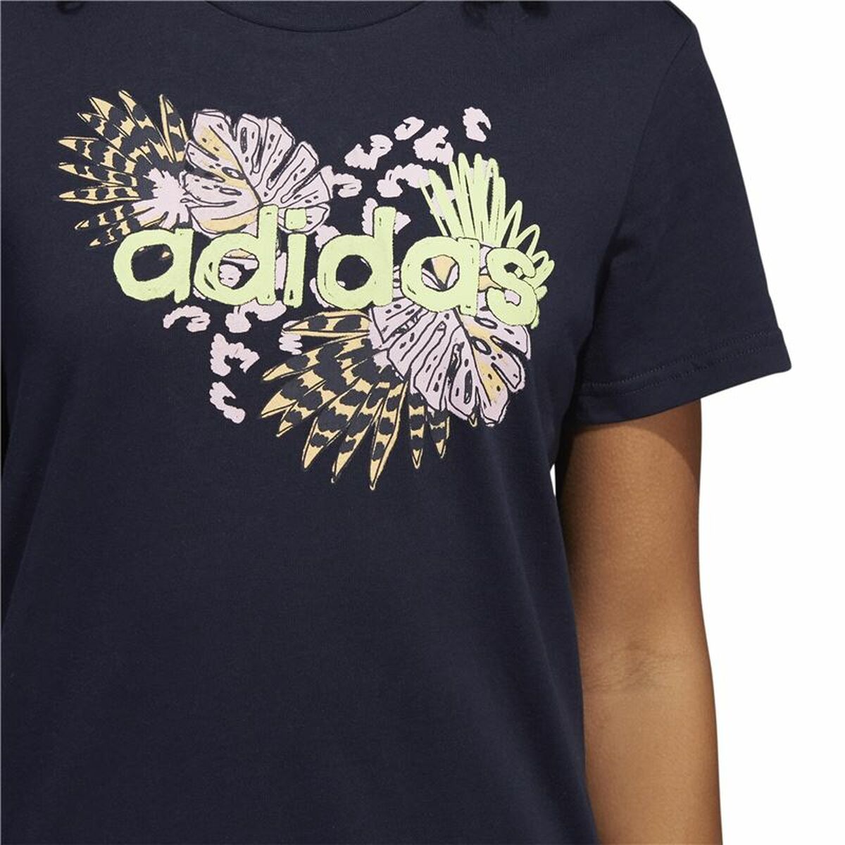 Women’s Short Sleeve T-Shirt Adidas Farm Print Graphic Dark blue