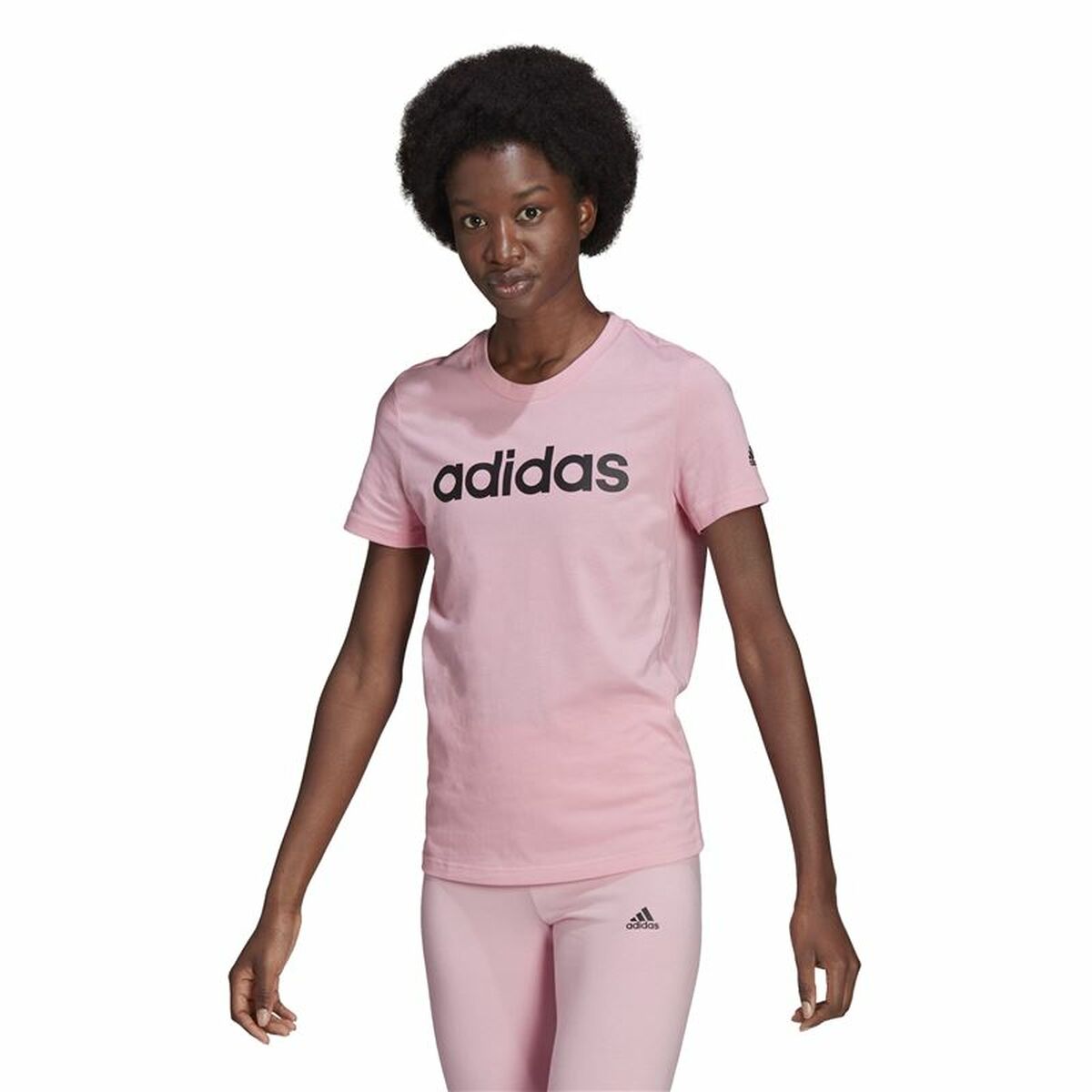 Women’s Short Sleeve T-Shirt Adidas Loungewear Essentials Slim Logo