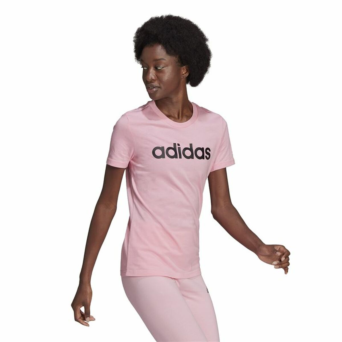 Women’s Short Sleeve T-Shirt Adidas Loungewear Essentials Slim Logo