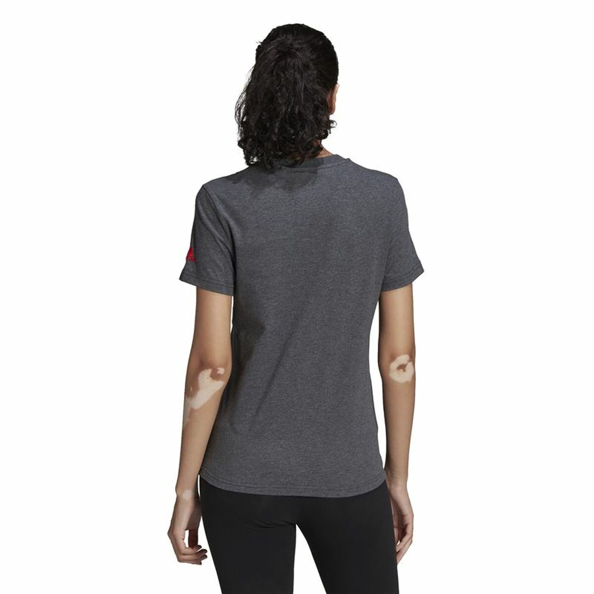 Women’s Short Sleeve T-Shirt Adidas Loungewear Essentials Logo Dark