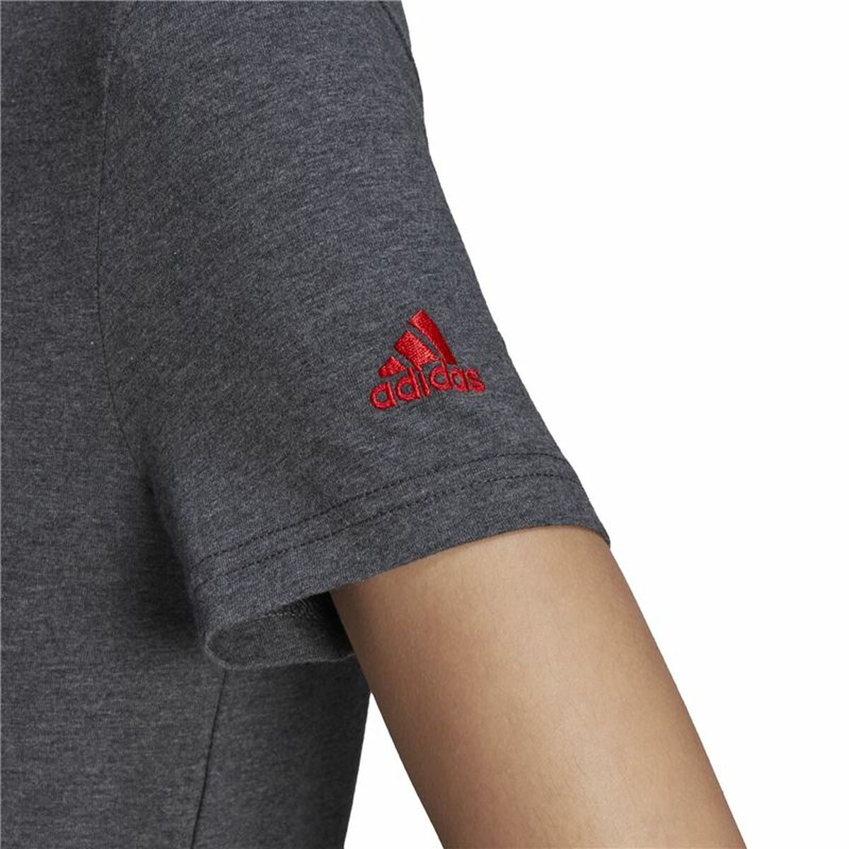 Women’s Short Sleeve T-Shirt Adidas Loungewear Essentials Logo Dark
