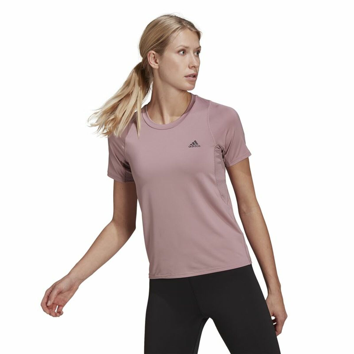Women’s Short Sleeve T-Shirt Adidas Run Fast Pink