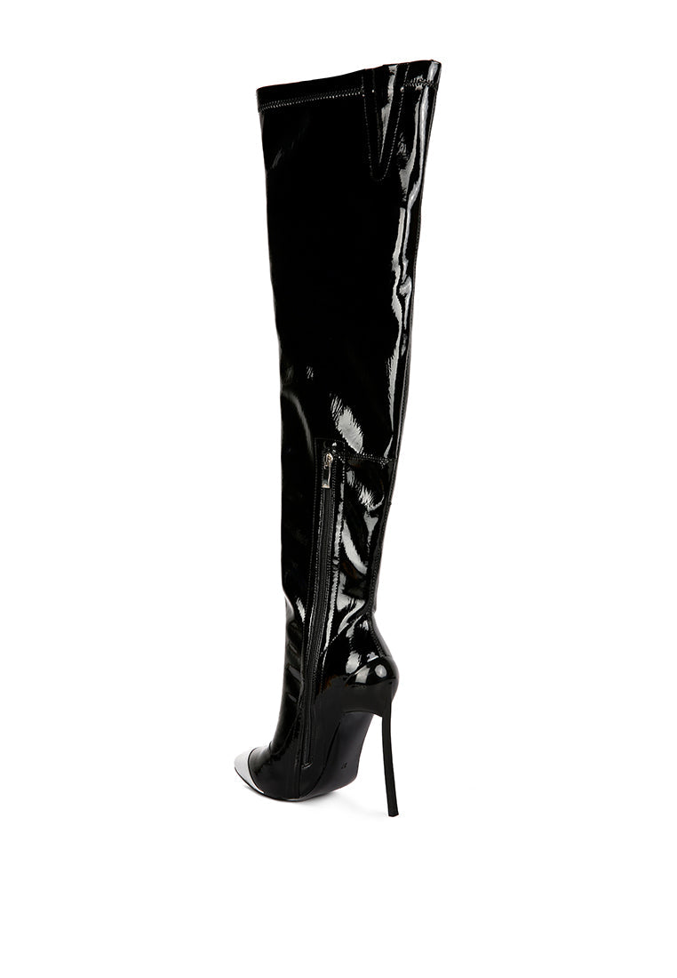 Chimes High Heel Patent Long Boots