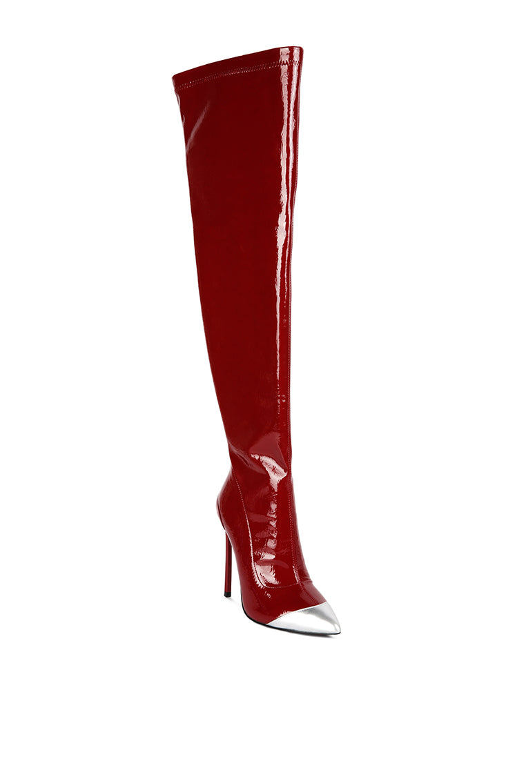 Chimes High Heel Patent Long Boots