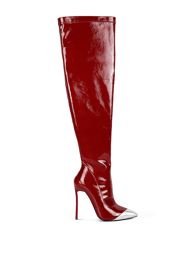 Chimes High Heel Patent Long Boots