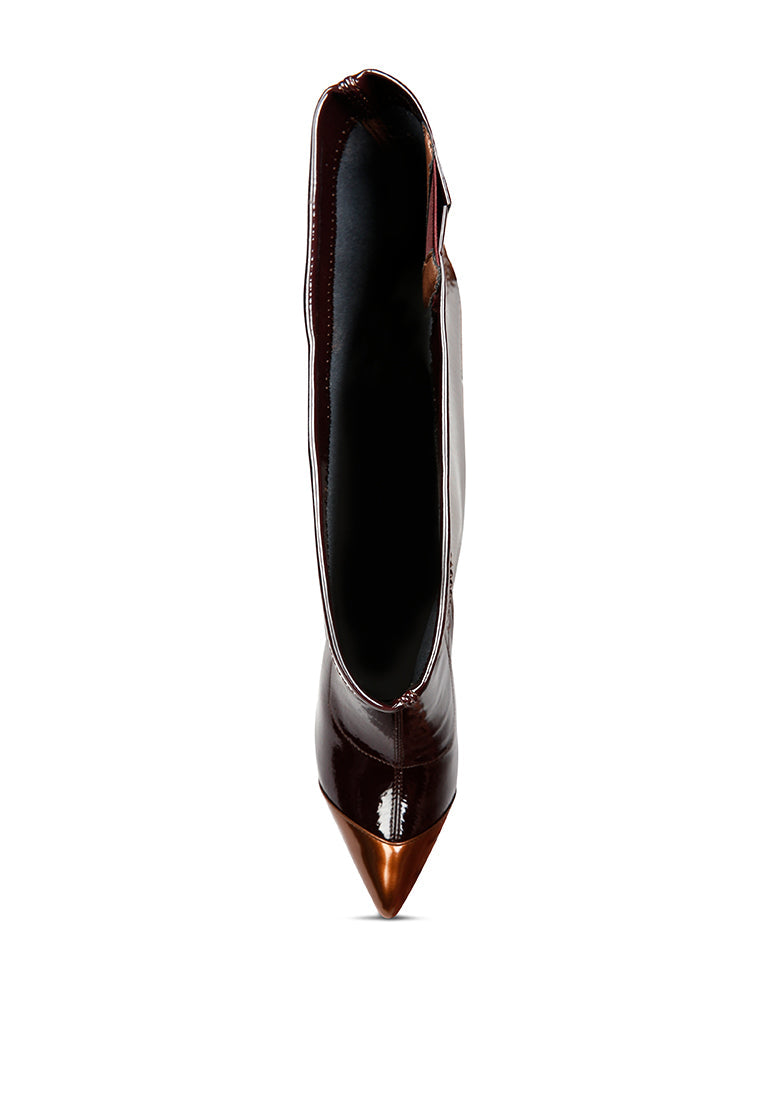 Chimes High Heel Patent Long Boots