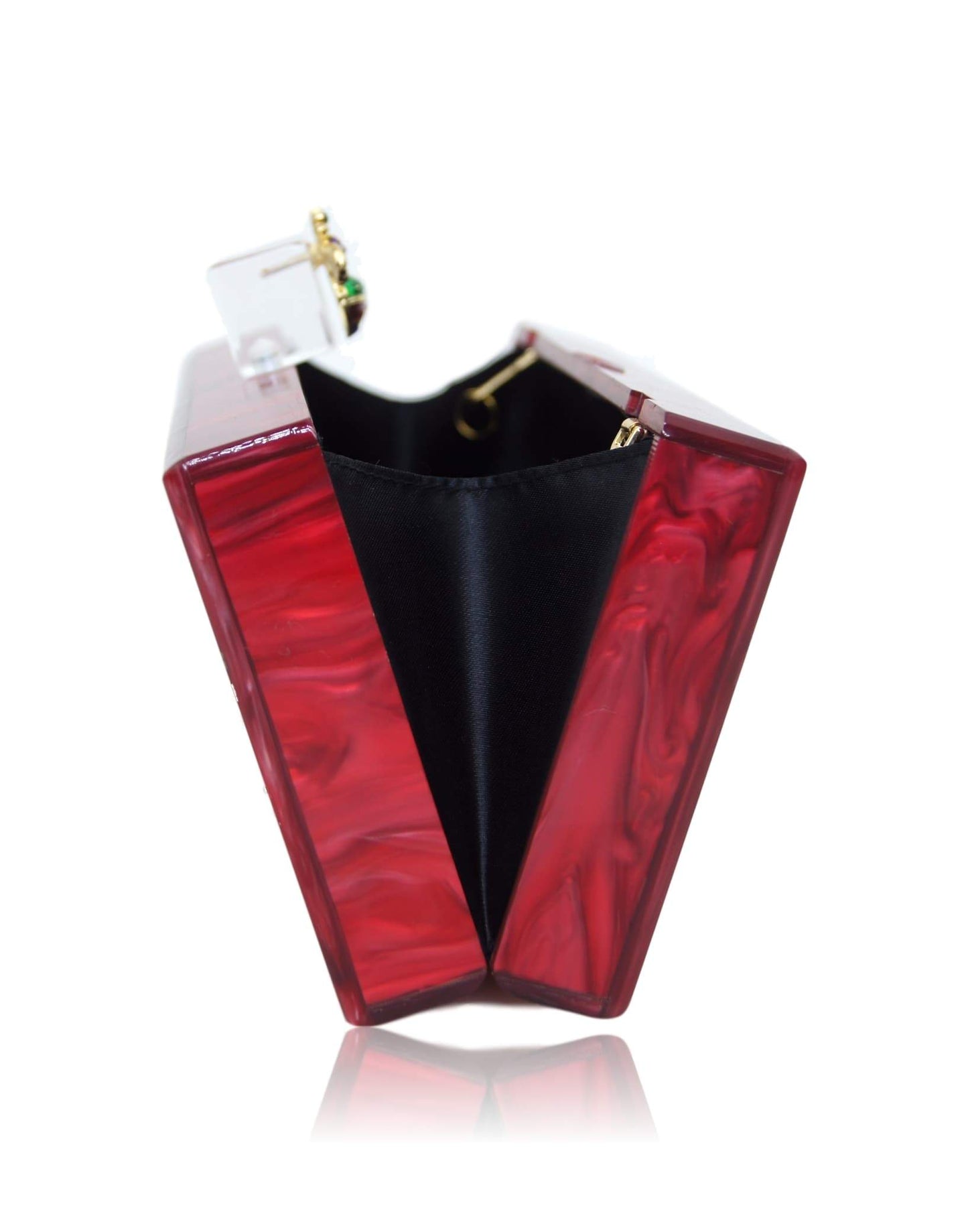 Bee Red Pearl Acrylic Box Clutch