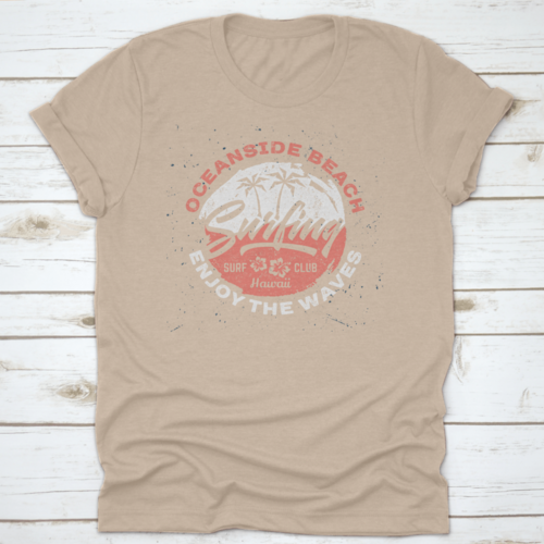 Oceanside Beach Surfing - Aged Tee Design For Printing
