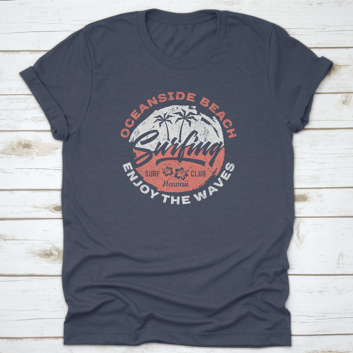 Oceanside Beach Surfing - Aged Tee Design For Printing