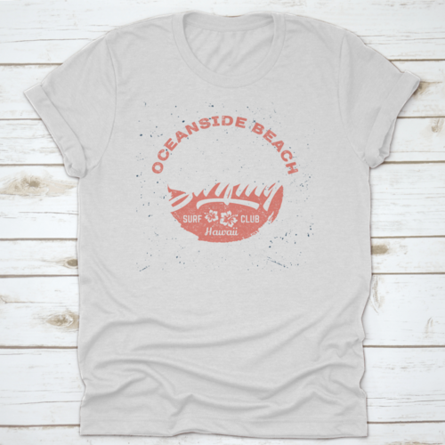 Oceanside Beach Surfing - Aged Tee Design For Printing
