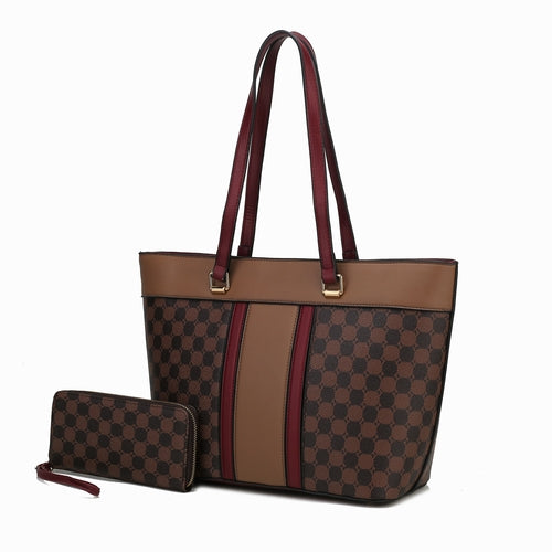 Fabiola Vegan Leather Womens Tote Bag with wallet
