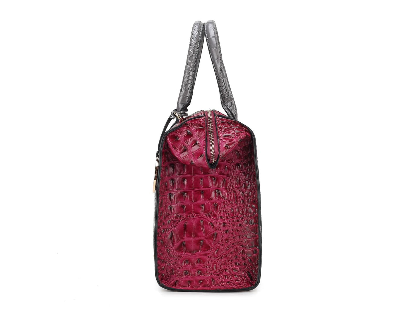 Ember Faux Crocodile-Embossed Vegan Leather Women Satchel Bag