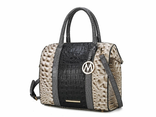 Ember Faux Crocodile-Embossed Vegan Leather Women Satchel Bag
