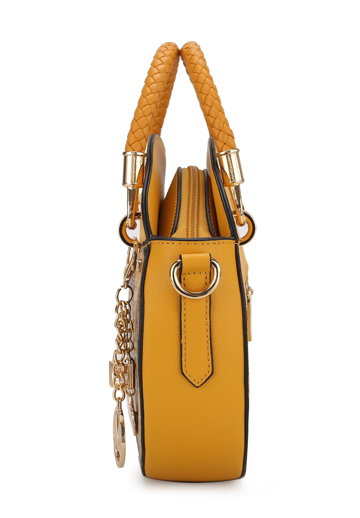 Camille Faux Snakeskin Vegan Leather Women Round Crossbody Bag