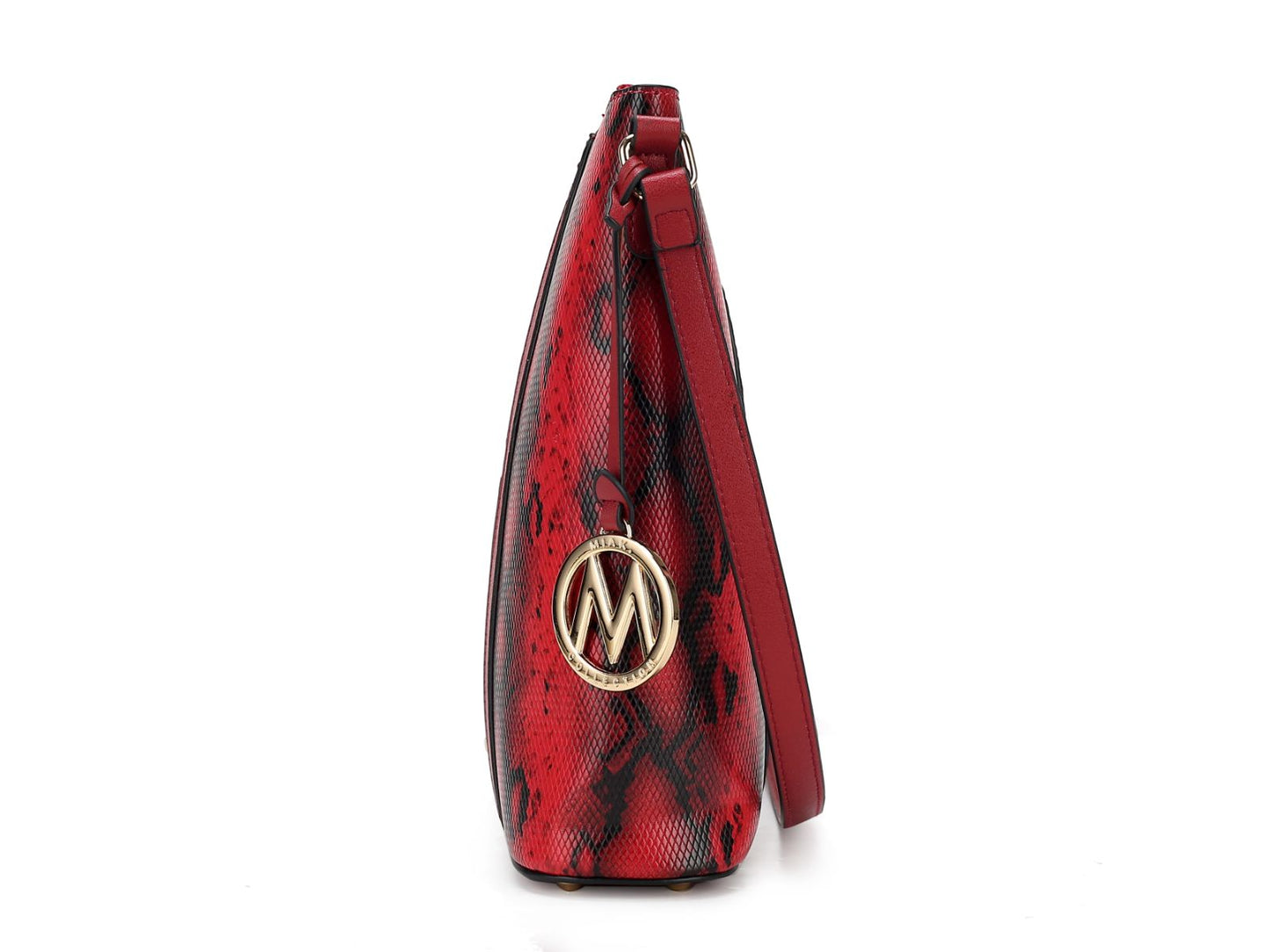Meline Faux Crocodile and Snake Embossed Vegan Leather Shoulder