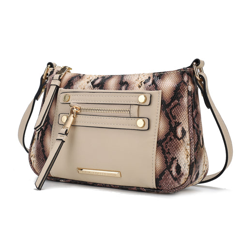 Essie Snake embossed Vegan Leather Crossbody