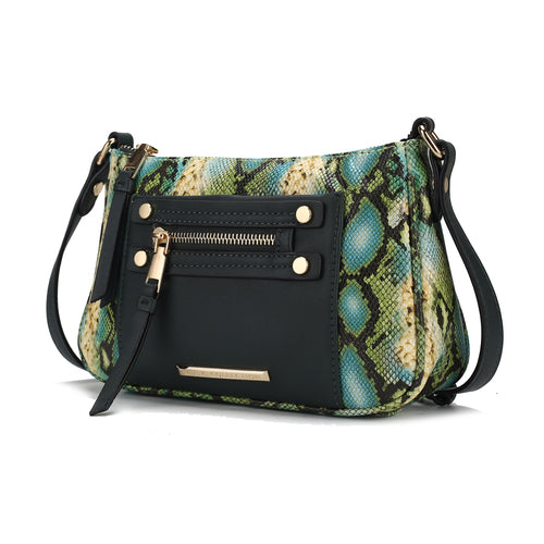 Essie Snake embossed Vegan Leather Crossbody