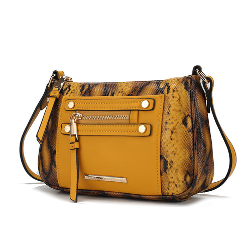 Essie Snake embossed Vegan Leather Crossbody