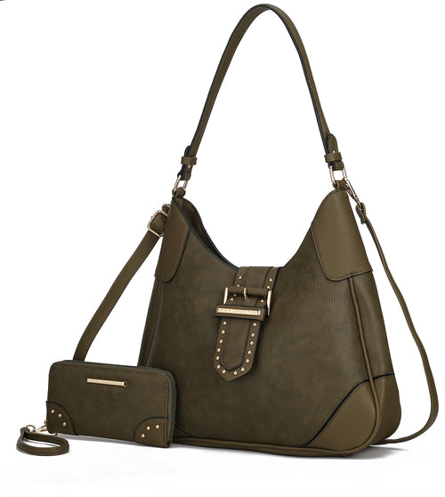 Juliette Vegan Leather Women Shoulder Bag with Matching Wallet