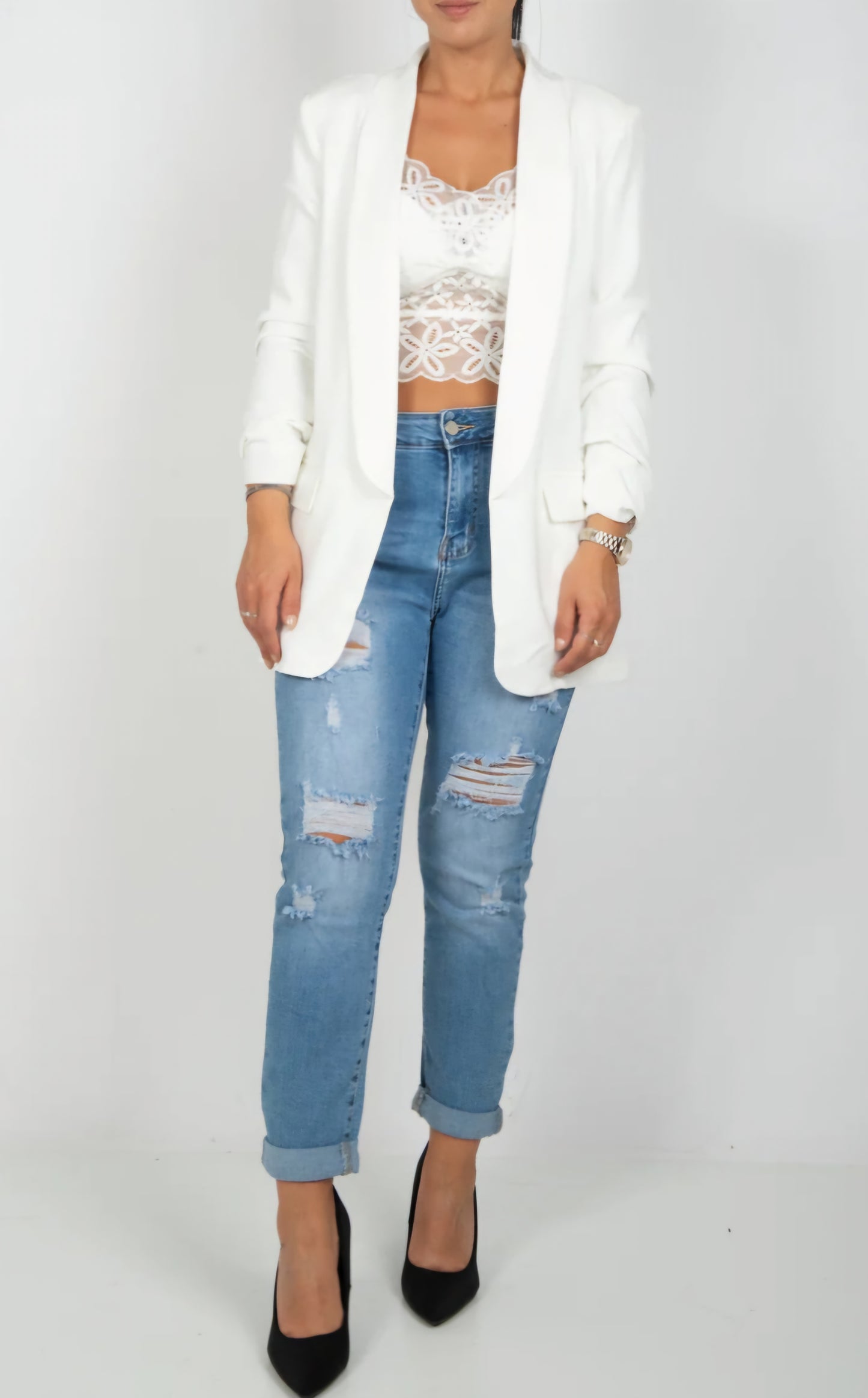 J'Aime Giacca Blazer Donna Bianco Tg. M L