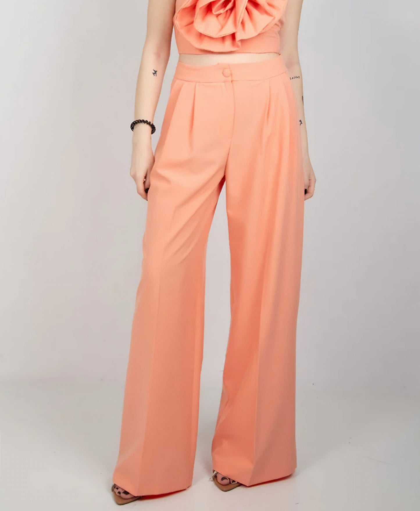 Le Ròbe Pantalone Donna Arancione con elastico in vita sul dietro Tg M