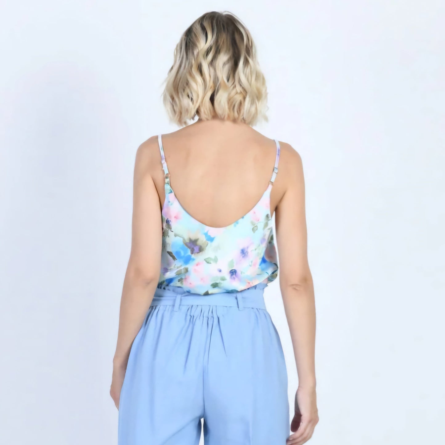 Mon Amour Paris Top Donna Con Bretelle regolabili Celeste Tg. S