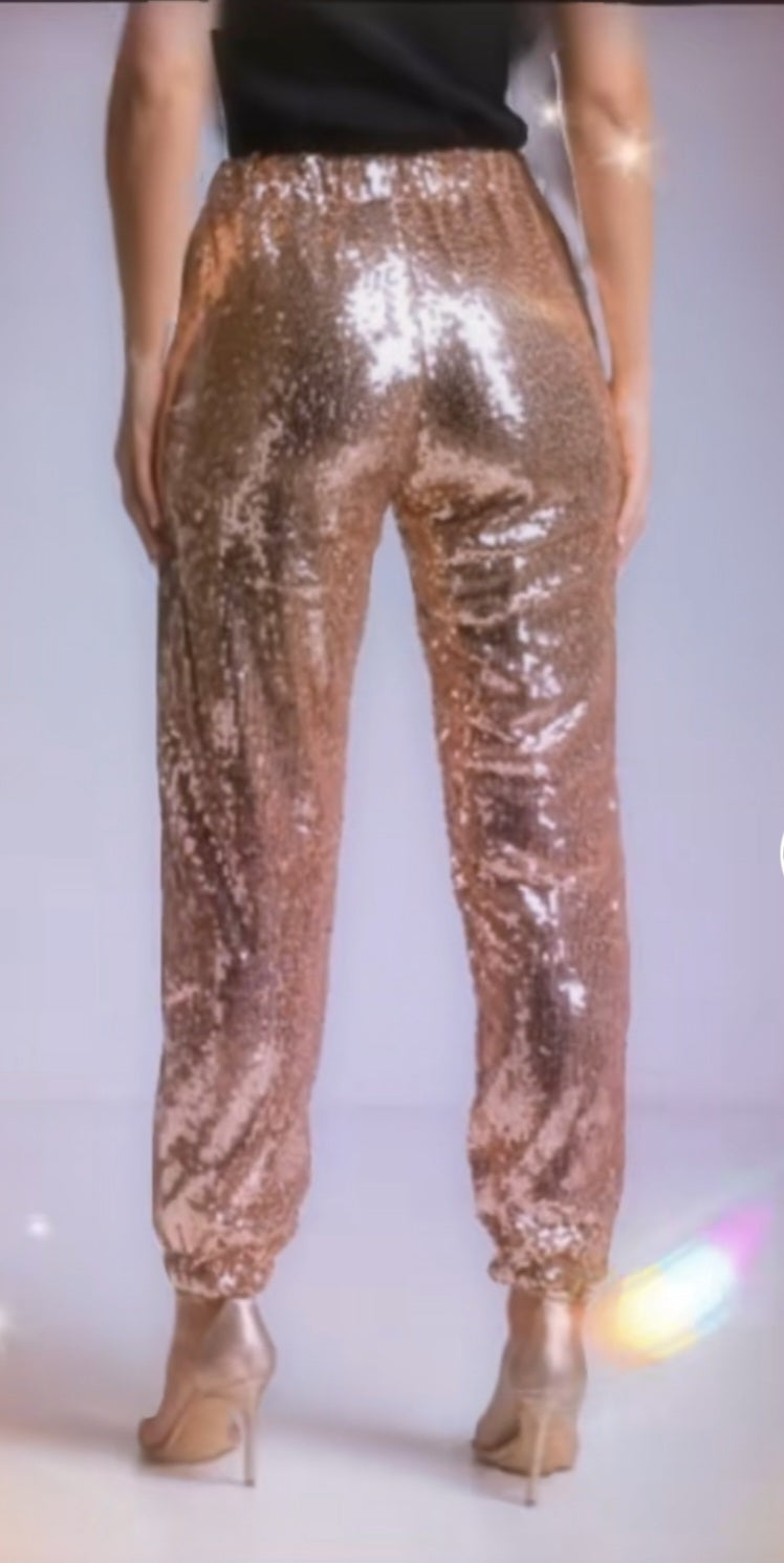 Albano's Pantalone Paillettes Oro Rame Tg. M