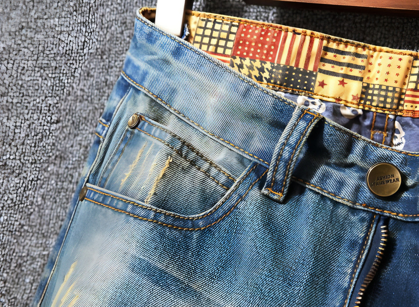 Vaqueros rotos estilo Hong Kong estilo americano casual holgado para hombre
