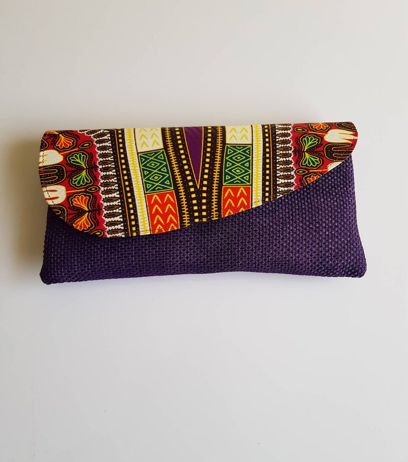 African Clutch Bag with Dashiki Print
