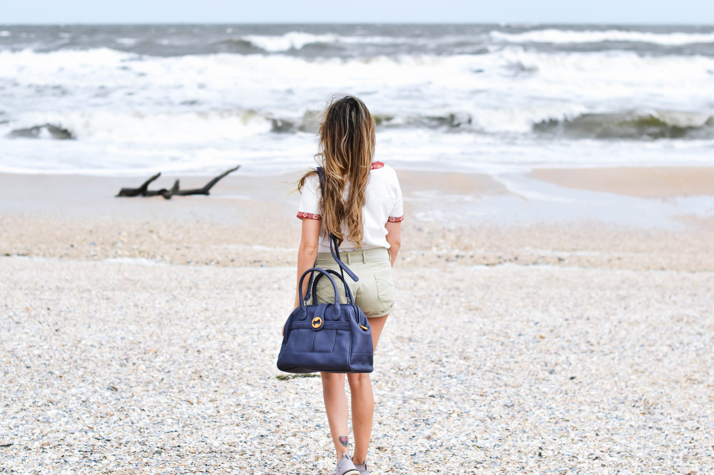 Wythe Doctor's Bag Crossbody, in black and navy gray