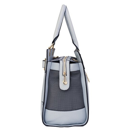 Designer Grey Vegan Leather Pet Dog Cat Carrier