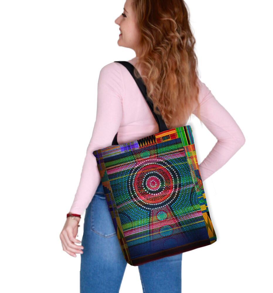 Africa Shoulder Bag In Canvas Sunny Line Bertoni