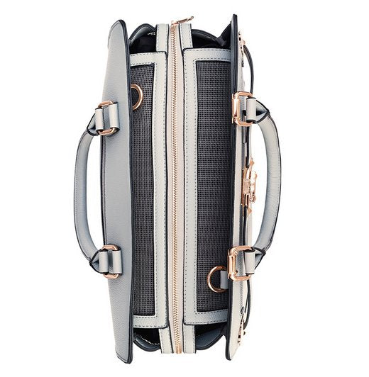 Designer Grey Vegan Leather Pet Dog Cat Carrier