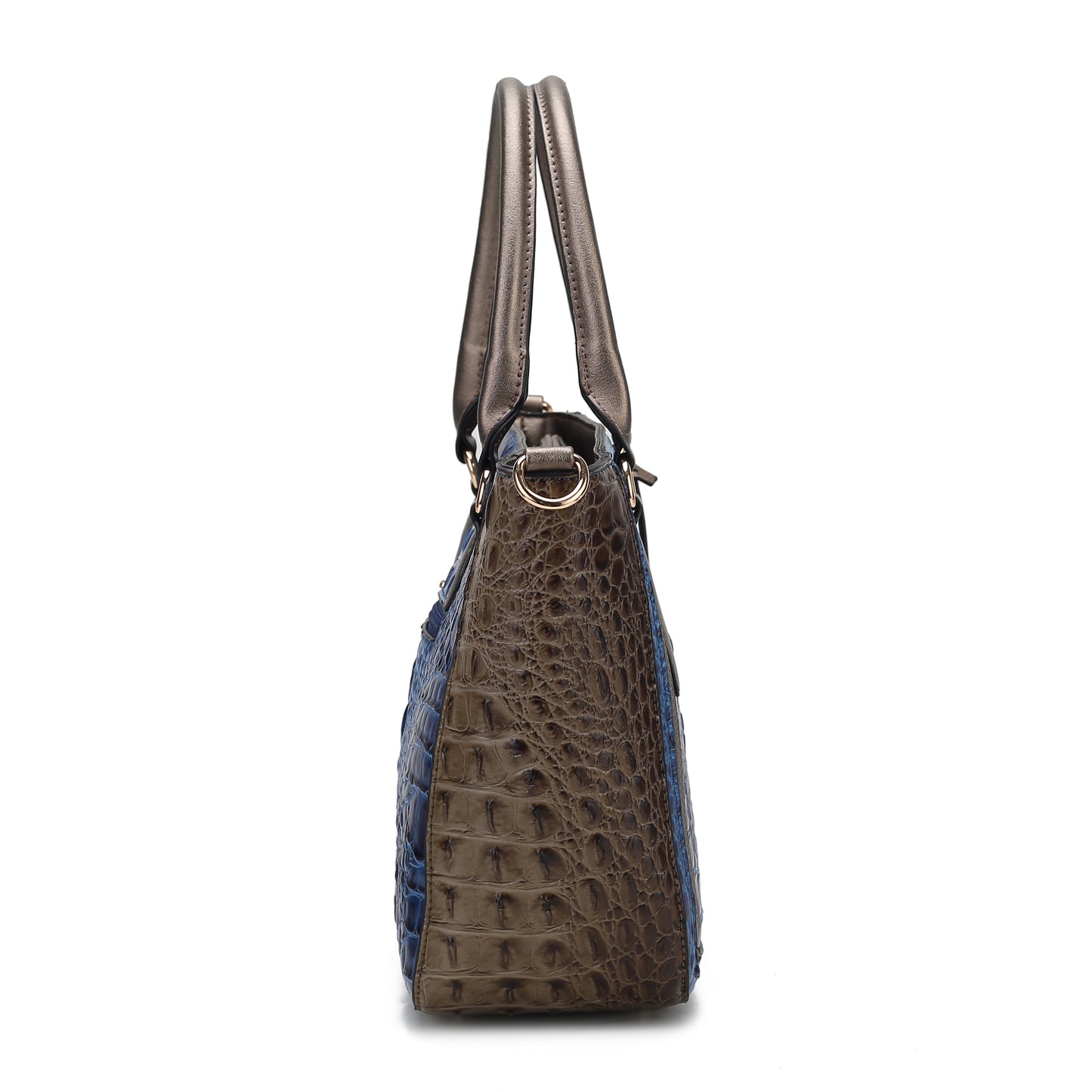 Bonnie Faux Crocodile Embossed Vegan Leather Women Satchel with Wallet