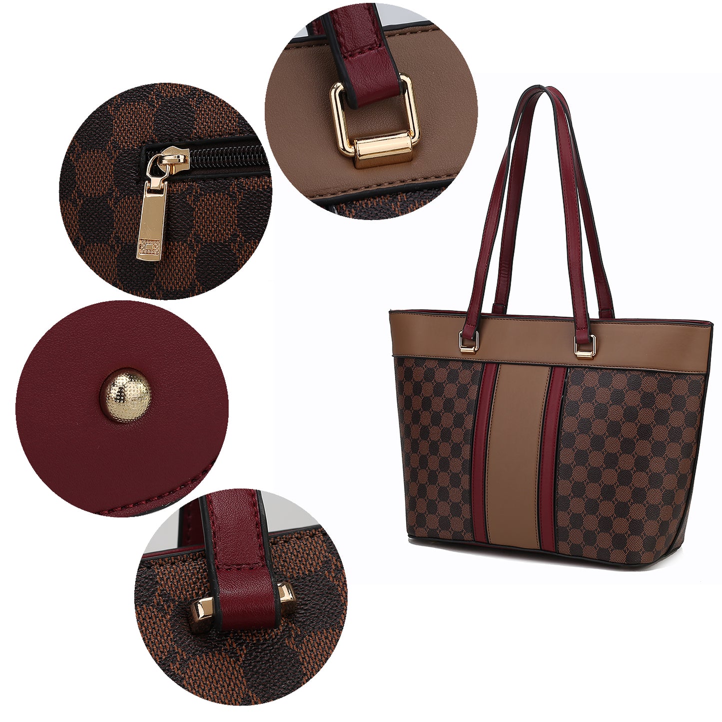 Fabiola Vegan Leather Womens Tote Bag with wallet