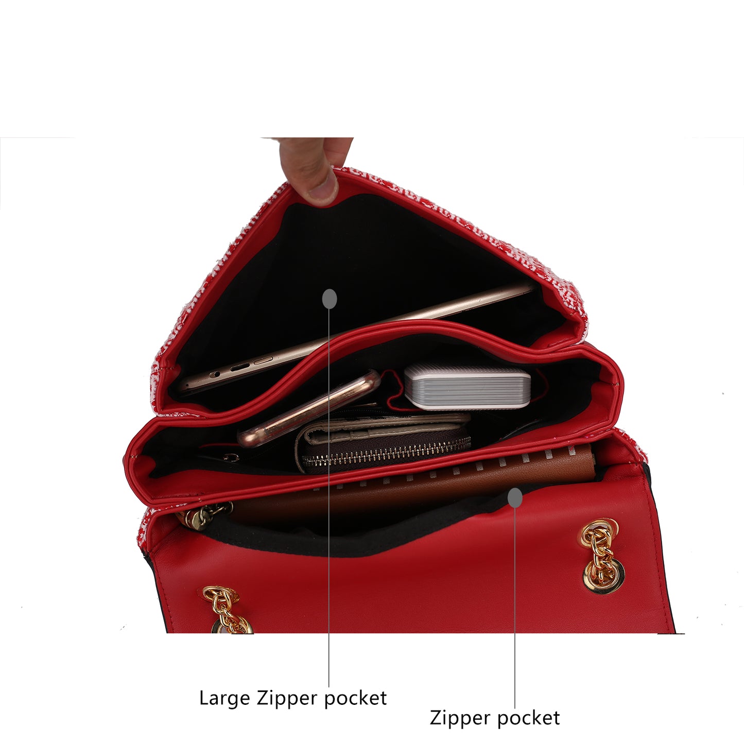 Mackenzie Shoulder Handbag Tweed Vegan Leather Women