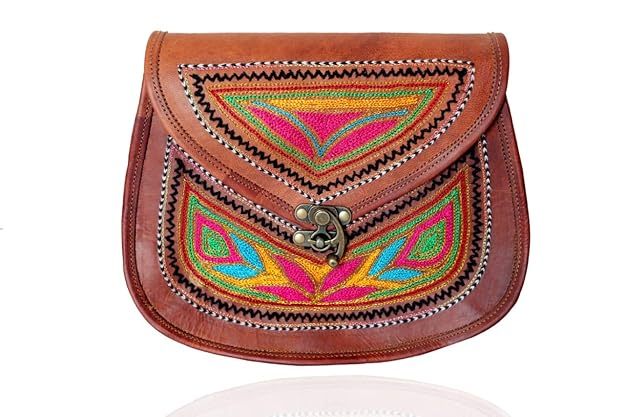 Bolso bandolera de piel auténtica para mujer