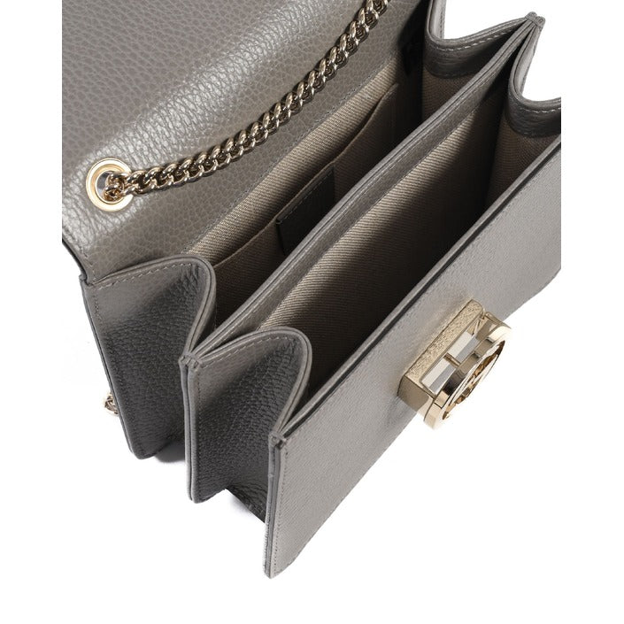 Gucci - Gucci Borsa in Pelle con Catena e Logo Intrecciato Grigio