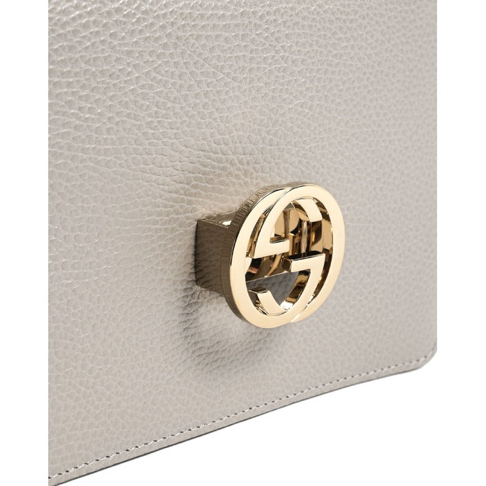 Gucci - Gucci Borsa in Pelle con Catena e Logo Intrecciato Grigio