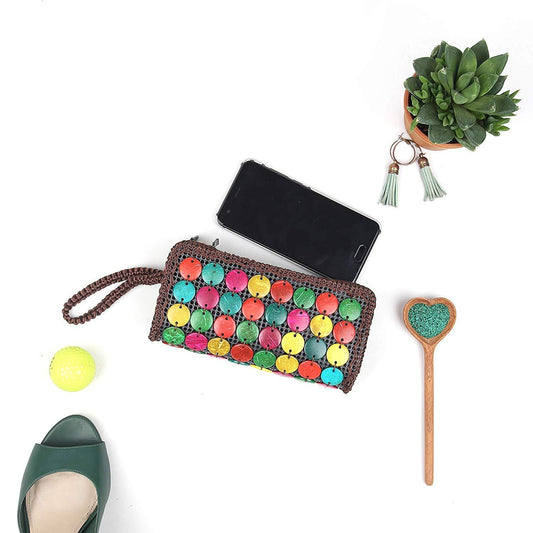 African Coconut Shell Beaded Purse