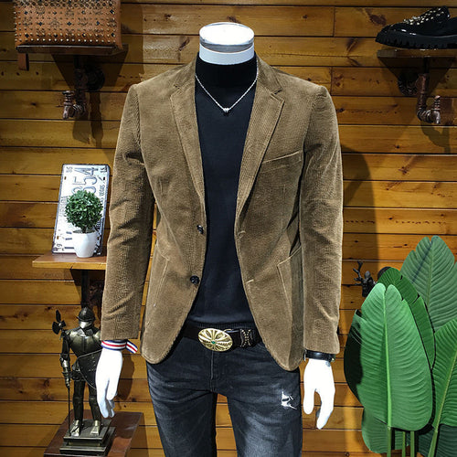 25 Edition – Men’s Slim Fit Corduroy Business Blazer