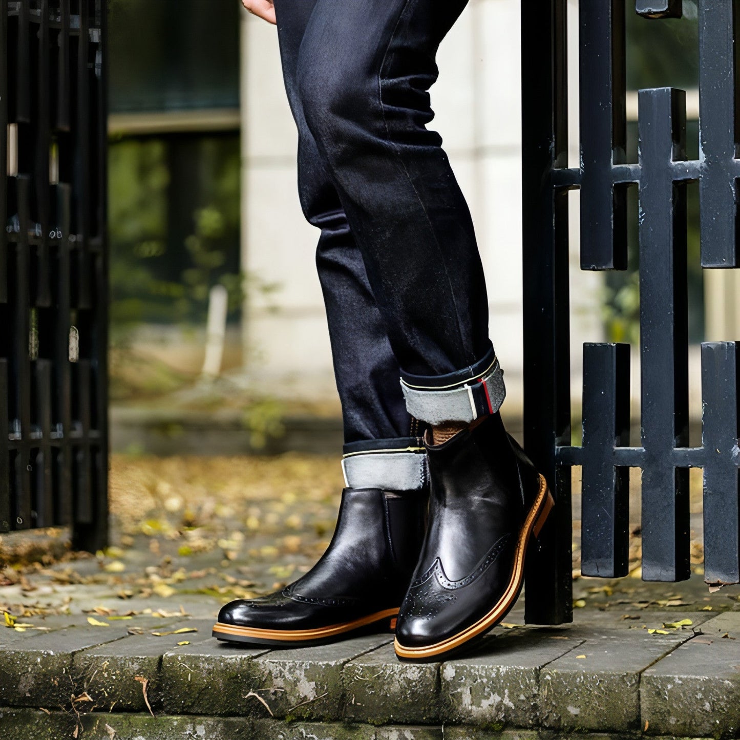 Zapatos de Hombre Botas de Cuero de Manga Alta para Hombre Piel de Vaca Estilo Británico Retro